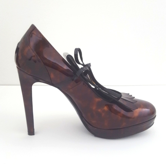 Viktor & Rolf size 38 brown leather kiltie shootie bootie high heels platform - Picture 7 of 13